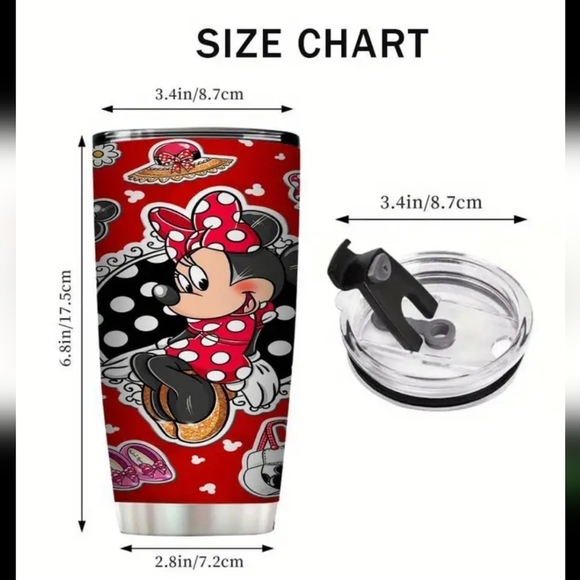 New women's 20oz Minnie Mouse stainless steel tumbler with lid Christmas gift - Picture 2 of 2
